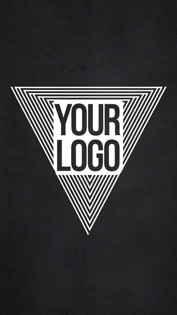 Un fondo negro con un triángulo que dice su logotipo en él