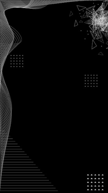 Fondo negro vertical con forma ondulada blanca