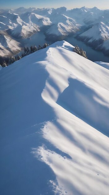 Fondo de la nieve blanca en la parte superior