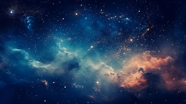 Foto fondo nocturno estrellado con el universo y la galaxia de la vía láctea