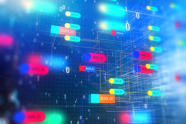 Fondo de nodo de tecnología abstracta
