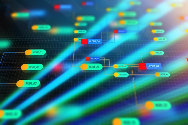 Fondo de nodo de tecnología creativa
