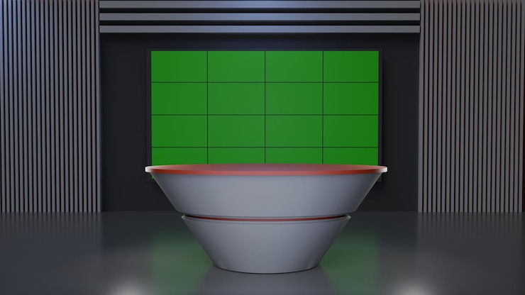 Foto fondo de noticias de estudio de televisión virtual 3d para programas de televisión tv en la pared fondo de estudio de noticias virtual 3d