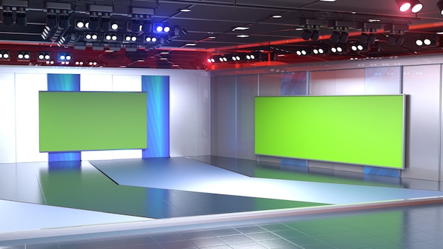 Fondo de noticias de estudio de TV virtual 3D para programas de TV TV en la pared Fondo de estudio de noticias virtuales 3D