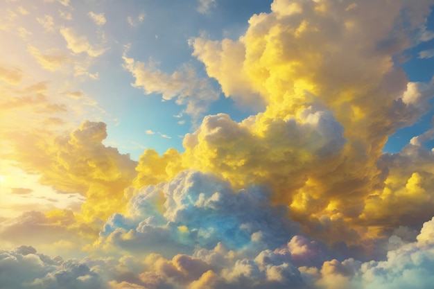 Fondo de nubes amarillas Fondo de nubes Fondo de nubes Fondo de cielo Textura de nubes Fondo de pantalla de nubes AI generativo