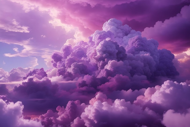 Fondo de nubes de cielo púrpura Fondo de nubes púrpuras generado por ai