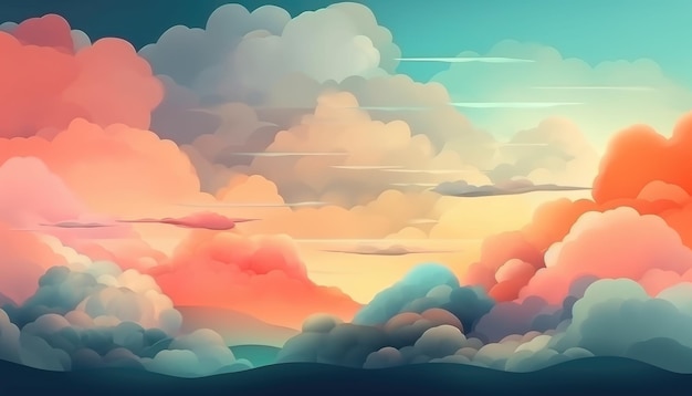 Fondo de nubes de colores suaves con ai generativo