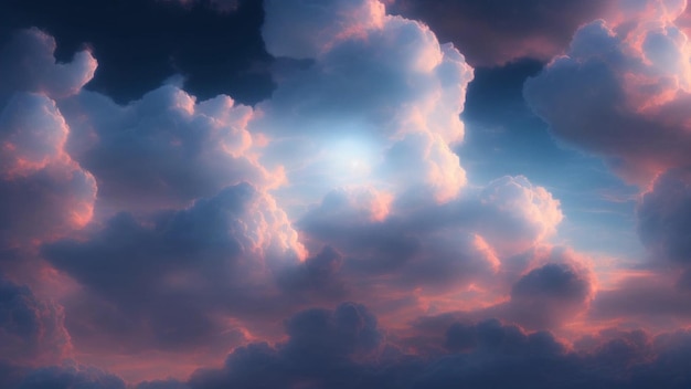 Fondo de nubes coloridas de estilo realista