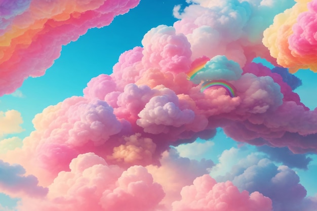 Fondo de nubes coloridas Fondo de nubes ai generado