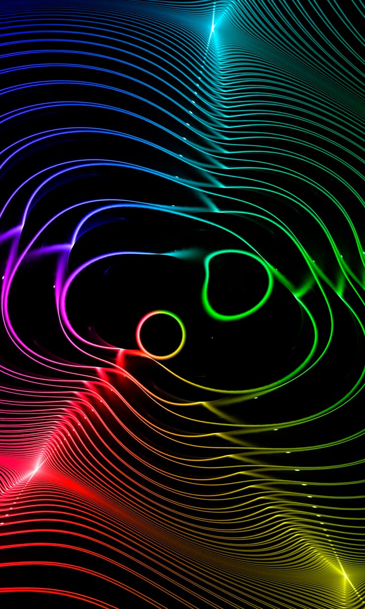 Foto fondo de nubes de espuma fractal y luces abstractas sobre el tema del arte, la espiritualidad, la pintura, la música, los efectos visuales y las tecnologías creativas
