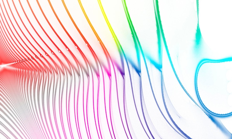 Foto fondo de nubes de espuma fractal y luces abstractas sobre el tema del arte, la espiritualidad, la pintura, la música, los efectos visuales y las tecnologías creativas