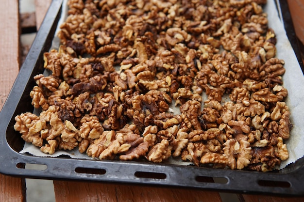 Fondo de nueces tostadas