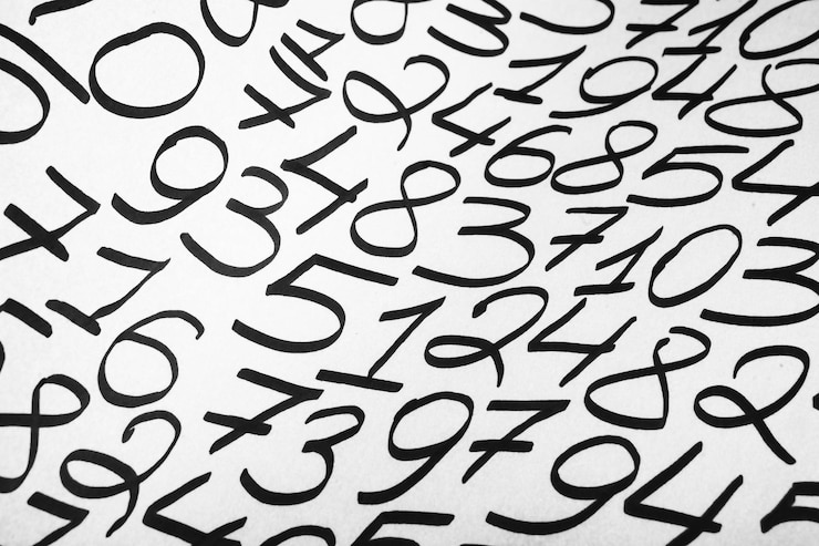 Foto fondo de números del cero al nueve textura de números concepto de datos financieros seamles matemáticos