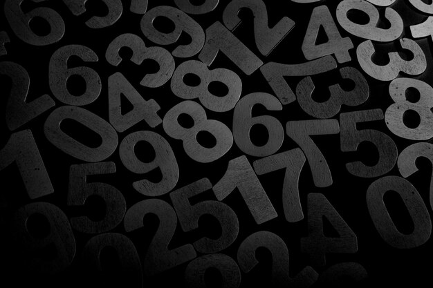 Fondo de números del cero al nueve Textura de números Concepto de datos financieros Seamles matemáticos