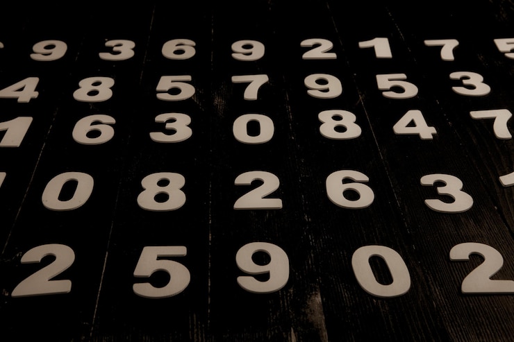 Foto fondo de números del cero al nueve textura de números concepto de datos financieros seamles matemáticos