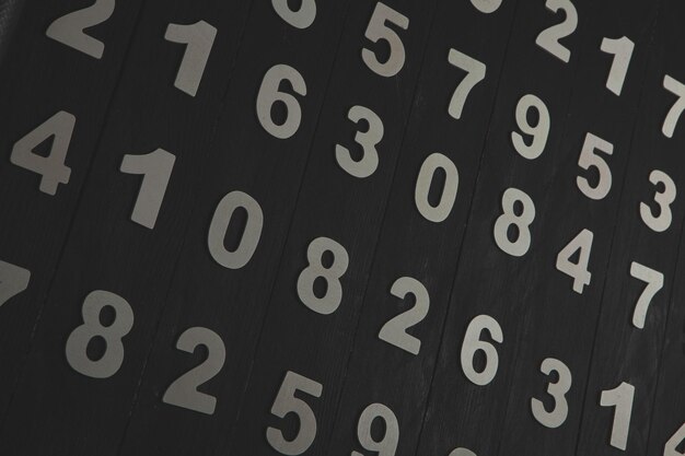 Fondo de números del cero al nueve Textura de números Concepto de datos financieros Seamles matemáticos