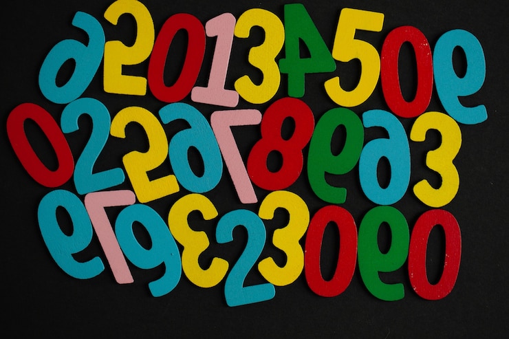 Foto fondo de números del cero al nueve textura de números concepto de datos financieros