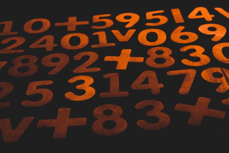 Foto fondo de números del cero al nueve textura de números