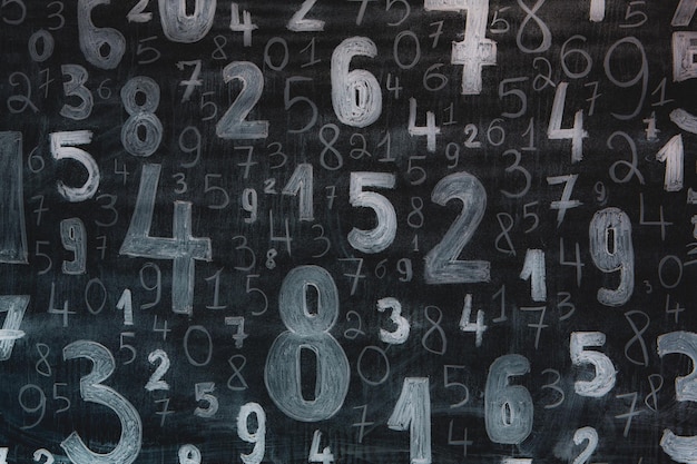 Fondo de números del cero al nueve Textura de números