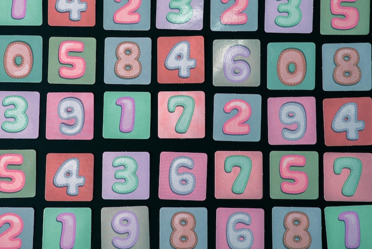 Foto fondo de los números de cero a nueve textura de los números concepto de datos financieros matemáticas