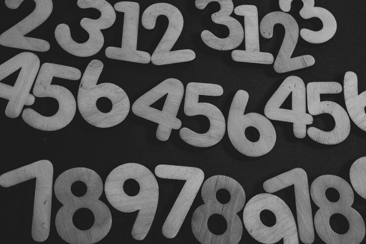 Foto fondo o textura de los números concepto de datos financieros matemáticas banca o moneda negocios