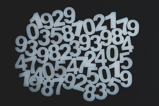 Fondo o textura de los números Concepto de datos financieros Matemáticas Banca o moneda