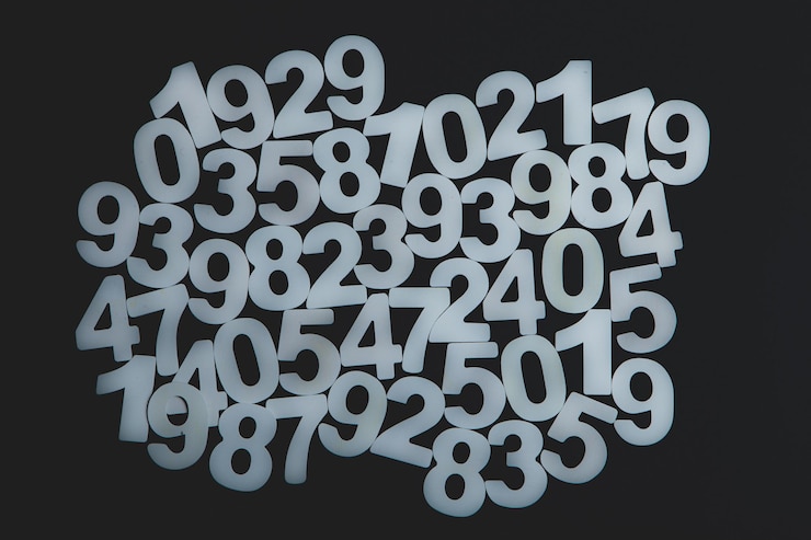 Foto fondo o textura de los números concepto de datos financieros matemáticas banca o moneda