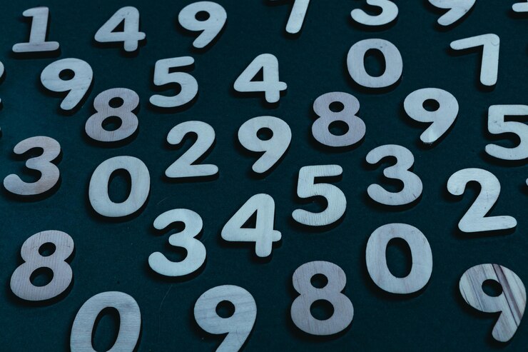 Foto fondo o textura de los números concepto de datos financieros matemáticas banca o moneda