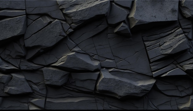Fondo o textura en pizarra negra gris oscuro o piedra generativa ai