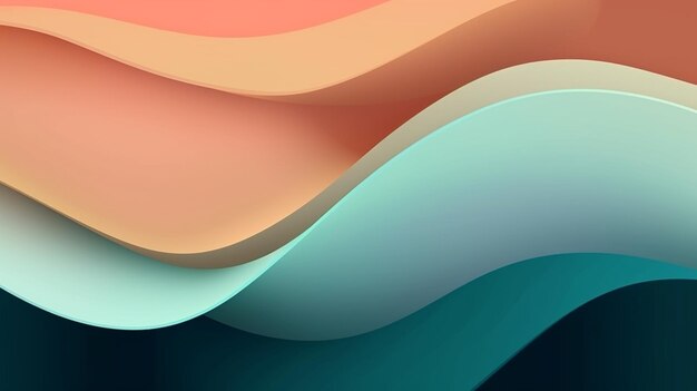 Un fondo de olas colorido con un fondo azul y naranja.