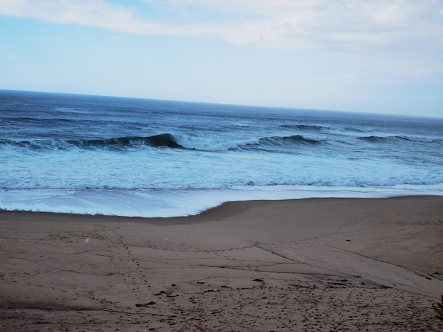 fondo de olas en la playa con arena