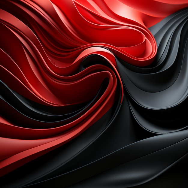 Fondo de onda 3d negro rojo