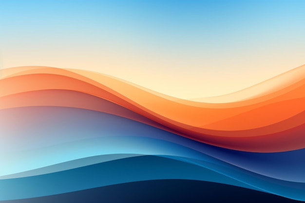 Fondo de onda abstracta con colores naranja y azul.