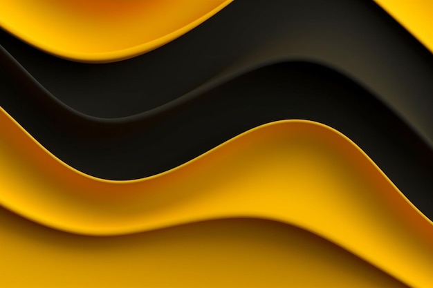 Fondo de onda amarillo y negro dinámico vibrante mínimo en estilo moderno