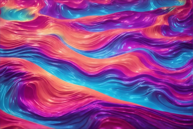 Fondo de onda fluida de color arcoíris Fondo de pintura de onda fluida colorida Fondo de onda de pintura colorida de arco iris AI generativo