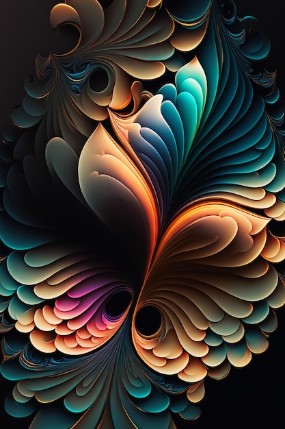 Fondo de onda gráfica colorida abstracta y papel tapiz Ilustración 2DFondo de onda gráfica colorida abstracta y papel tapiz Ilustración 2D Creado con tecnología de IA generativa