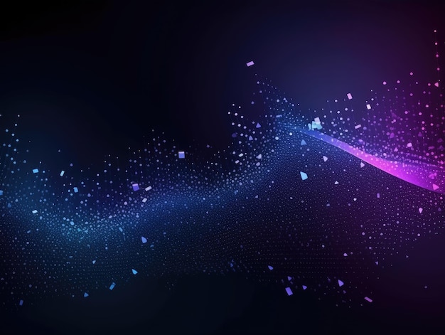 Fondo de onda de partículas azules Malla dinámica abstracta Tecnología de big data IA generativa