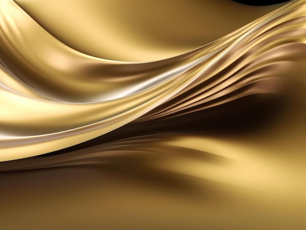 Fondo de onda satinado dorado Fondo dorado Textura dorada IA generativa