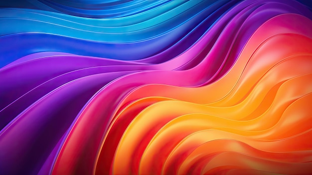 Fondo de ondas 3D multicolor vibrante generado por la IA