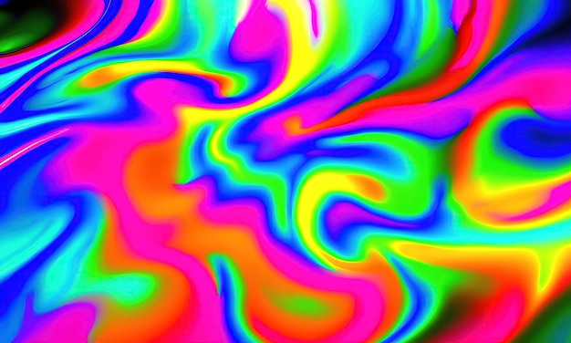 Fondo de ondas abstractas caóticas multicolor brillante