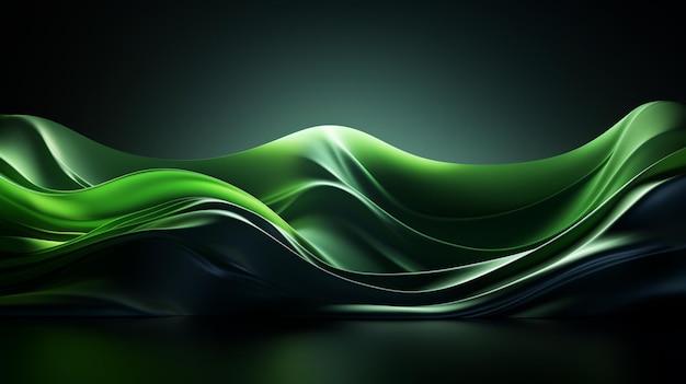 Un fondo de ondas abstractas verdes