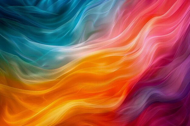 Fondo de ondas abstractas vibrantes con gradiente de color fluido para uso de diseño