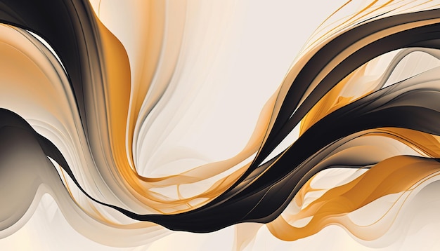Fondo de ondas de acuarela que fluye naranja y negro transparente abstractoIA generativa
