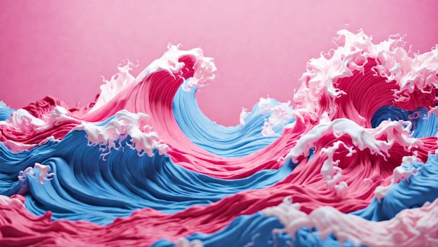 Fondo de ondas azules y ondas rosadas con estilo de vector libre