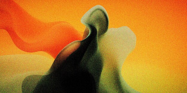 fondo de ondas fluidas abstractas de color amarillo gris naranja con textura de grano y ruido