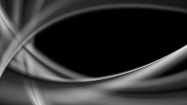 Fondo de ondas lisas abstractas negras y grises