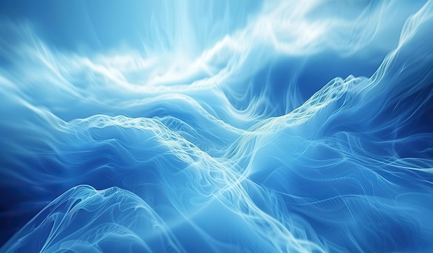 fondo de ondas de luz abstractas azules etéreas