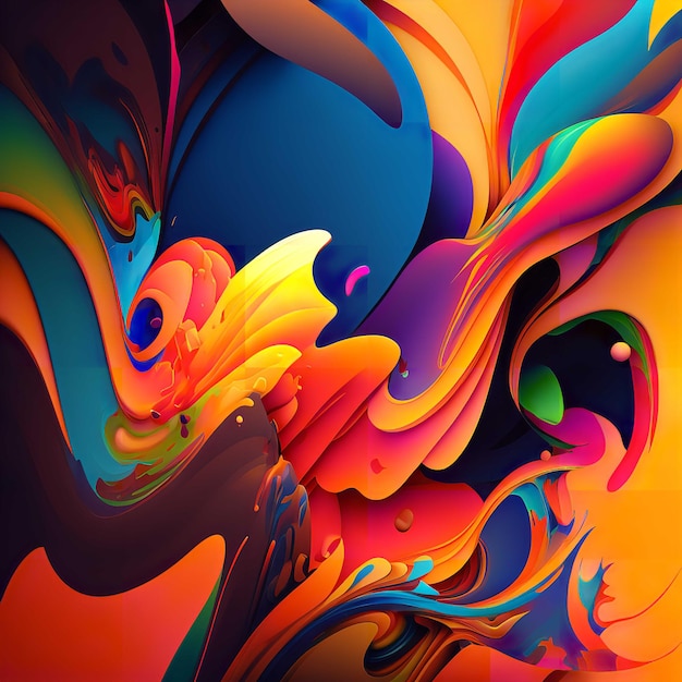Fondo de ondas multicolores curvas coloridas abstractas magníficas
