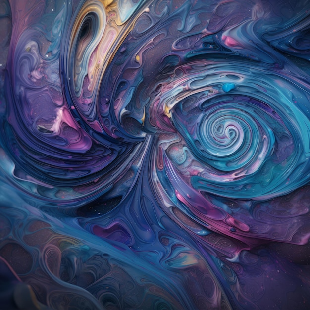 Fondo de ondas y remolinos líquidos de colores cósmicos abstractos