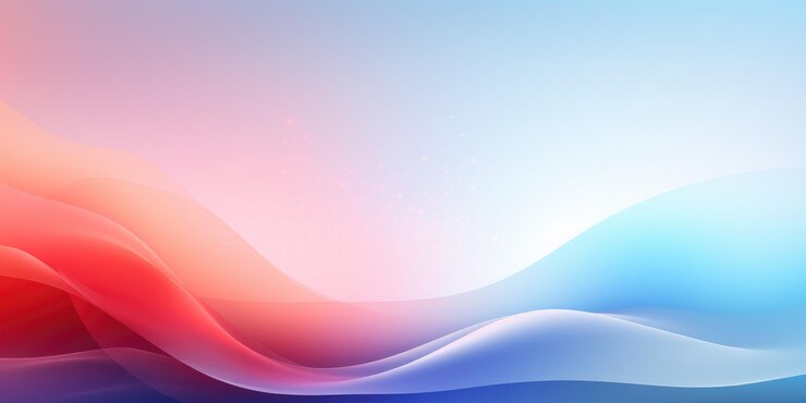 Fondo con ondas rojas, azules y rosas Gradiente Diseño de colores pastel para banners y materiales impresos Ilustración de estilo plano con ondas coloridas